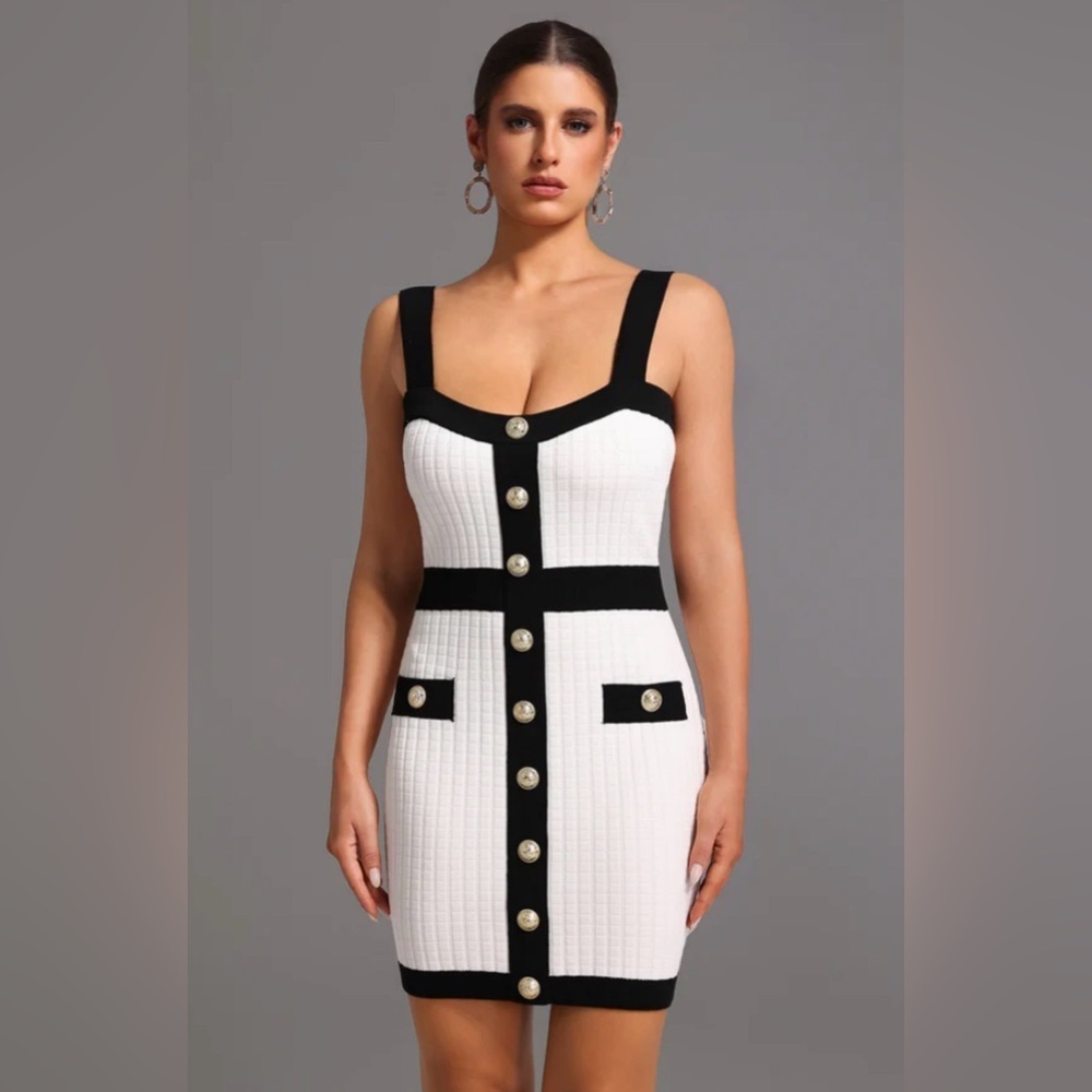 Classy Black and White Dress